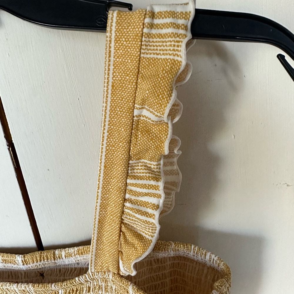 No Boundaries Yellow and White Striped Romper - Picture 3 of 8
